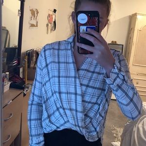 Black and white cross cross top